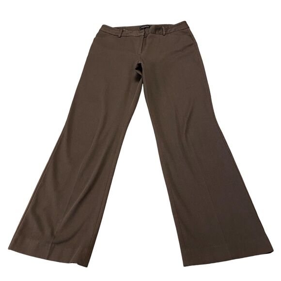 Talbots Pants Women's Size 10 Brown Polyester Curvy Flat Front Flared Leg - Picture 1 of 16